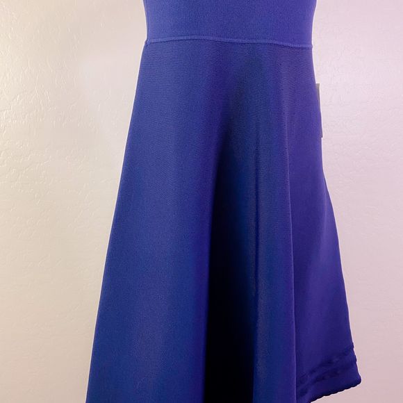 RACHEL PARCELL Navy Puffy Scallop Sweater Dress S - Picture 5 of 12